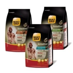 SELECT GOLD Sensitive Adult Medium Probierpaket 3x1kg Paket 1, Mix-Pack