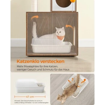 FEANDREA Kratzbaum 185cm Mit Katzenklo-Schrank Vintagebraun Braun 7 FEANDREA Kratzbaum 185cm Mit Katzenklo-Schrank Vintagebraun Braun – Bild 7