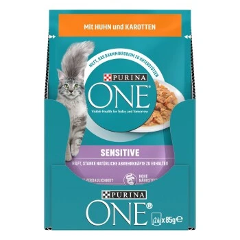 Purina ONE Sensitive Mit Huhn & Karotten 26x85g 9 Purina ONE Sensitive Mit Huhn & Karotten 26x85g – Bild 9