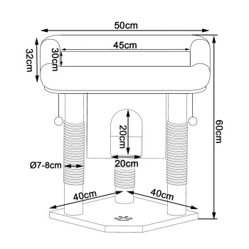 Lionto Kratzbaum 60 Cm Dunkelgrau 7 Lionto Kratzbaum 60 Cm Dunkelgrau – Bild 7