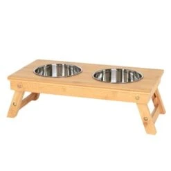 Lionto Hundenapf Aus Bambus, Futterstation