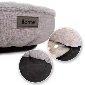 Lionto Rundes Hundebett Grau S 5 Lionto Rundes Hundebett Grau S – Bild 5