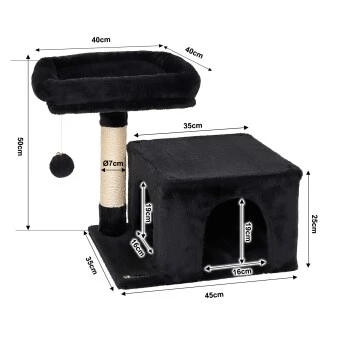 Lionto Kratzbaum 50 Cm Schwarz 6 Lionto Kratzbaum 50 Cm Schwarz – Bild 6