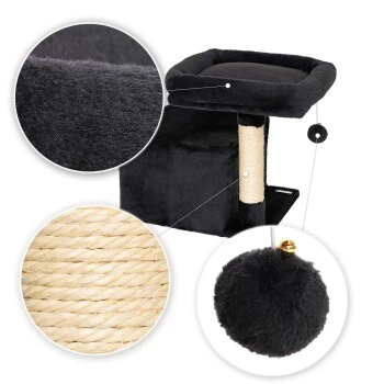 Lionto Kratzbaum 50 Cm Schwarz 5 Lionto Kratzbaum 50 Cm Schwarz – Bild 5