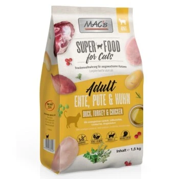 MAC's Superfood For Cats Adult Ente, Pute & Huhn 1,5kg 1 MAC's Superfood For Cats Adult Ente, Pute & Huhn 1,5kg