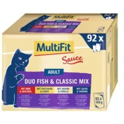 MultiFit Adult Sauce Duo Fish & Classic Mix Multipack XXL 92x100g