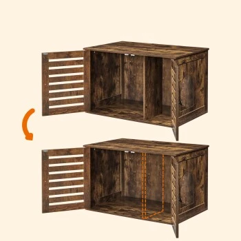 FEANDREA Katzenklo Mit Tür Vintagebraun 5 FEANDREA Katzenklo Mit Tür Vintagebraun – Bild 5