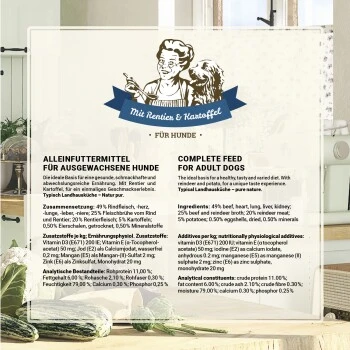 Betty's Landhausküche Mit Rentier & Kartoffel 6 X 400g Für Hund 5 Betty's Landhausküche Mit Rentier & Kartoffel 6 X 400g Für Hund – Bild 5