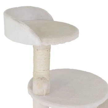 Lionto Kratzbaum Höhe 112 Cm Weiß/ Beige 4 Lionto Kratzbaum Höhe 112 Cm Weiß/ Beige – Bild 4