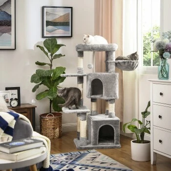 FEANDREA Kratzbaum 120cm Hellgrau 2 FEANDREA Kratzbaum 120cm Hellgrau – Bild 2