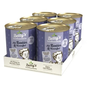 Betty's Landhausküche Mit Rentier & Kartoffel 6 X 400g Für Hund 2 Betty's Landhausküche Mit Rentier & Kartoffel 6 X 400g Für Hund – Bild 2