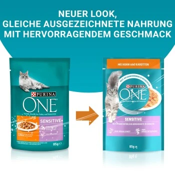 Purina ONE Sensitive Mit Huhn & Karotten 26x85g 5 Purina ONE Sensitive Mit Huhn & Karotten 26x85g – Bild 5