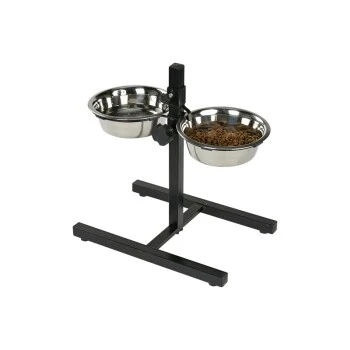 AniOne Doppelnapfständer Edelstahl 2x700 Ml 2 AniOne Doppelnapfständer Edelstahl 2x700 Ml – Bild 2